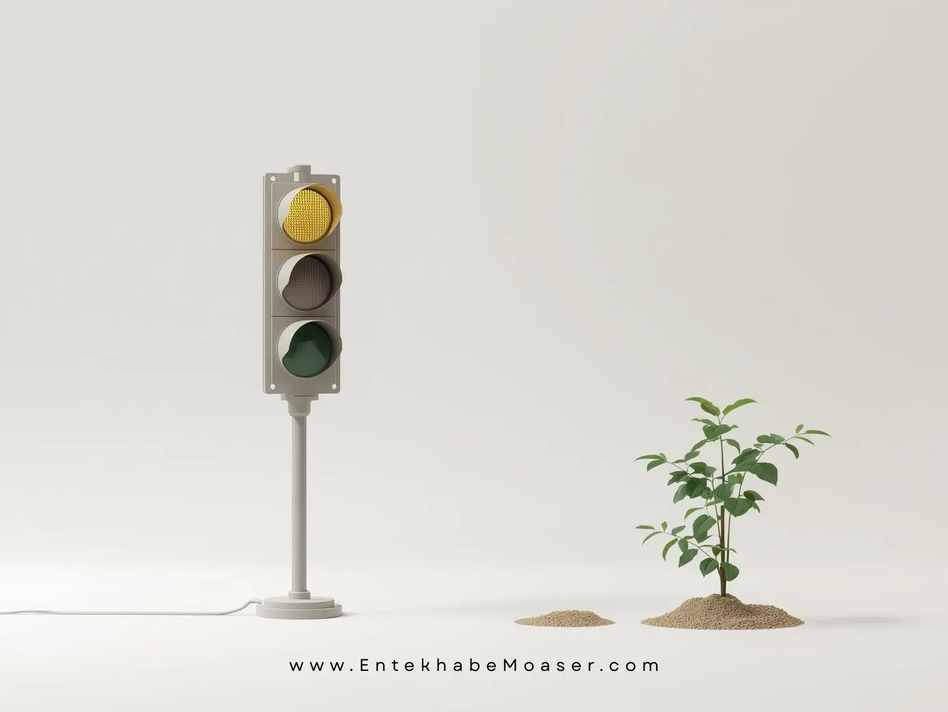 تصویر مفهومی خودتنظیمی هیجانی و رشد شخصیت کودک و نوجوان با نماد مکث، مرزبندی رفتاری و رشد تدریجی — کلینیک روانشناسی انتخاب مؤثر شرق تهران